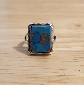 Simulated turquoise ring